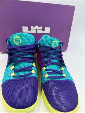 Men's Athletic Shoes in Teal, Purple & Yellow — LeBron